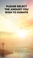 Donation background example, a cross on a lake