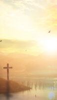 Cross on a lake