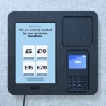 GiveALittle DIY Donation Enclosure in black with Stripe.