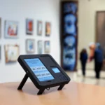 Black Stripe terminal and enclosure on a desk