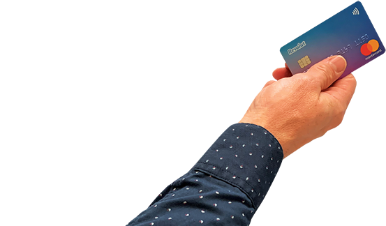 Hand holding a credit card